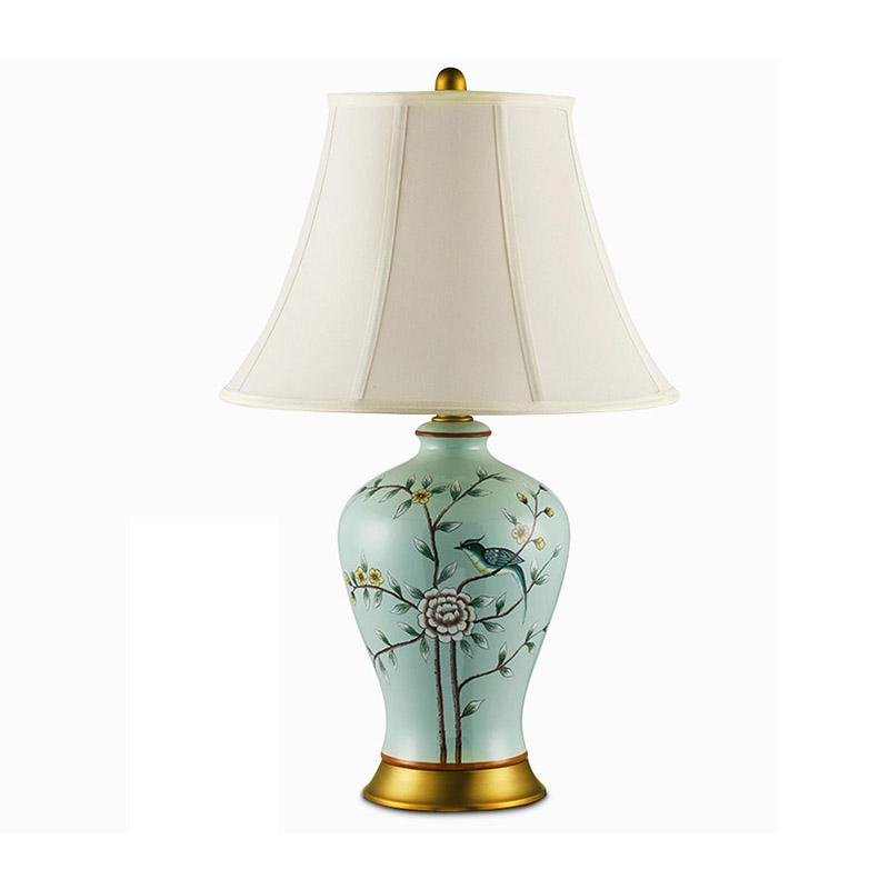 23 Inch Oriental Branches and Birds Porcelain Table Lamp - Elegant Home Decor, Chinese Inspired, Decorative Lighting, Fine Art Lighting, Unique Design, Handcrafted Ceramic Lamp, Living Room Accent, Gifts for Home.