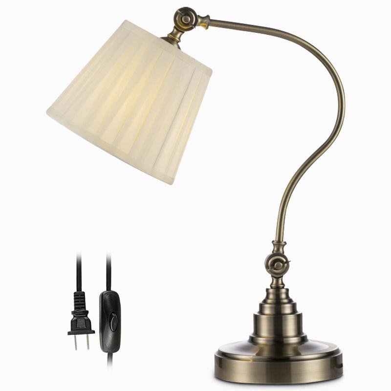 Industrial Metal Desk Lamp with Adjustable Curved Arm Lighting