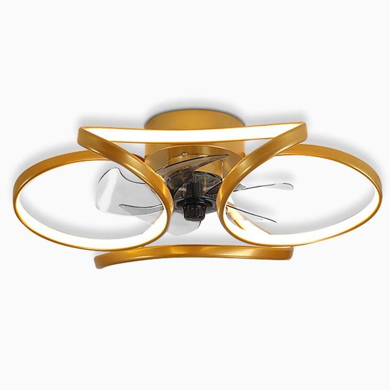 Flower Ceiling Fan with LED Recessed Light - Modern Home Lighting