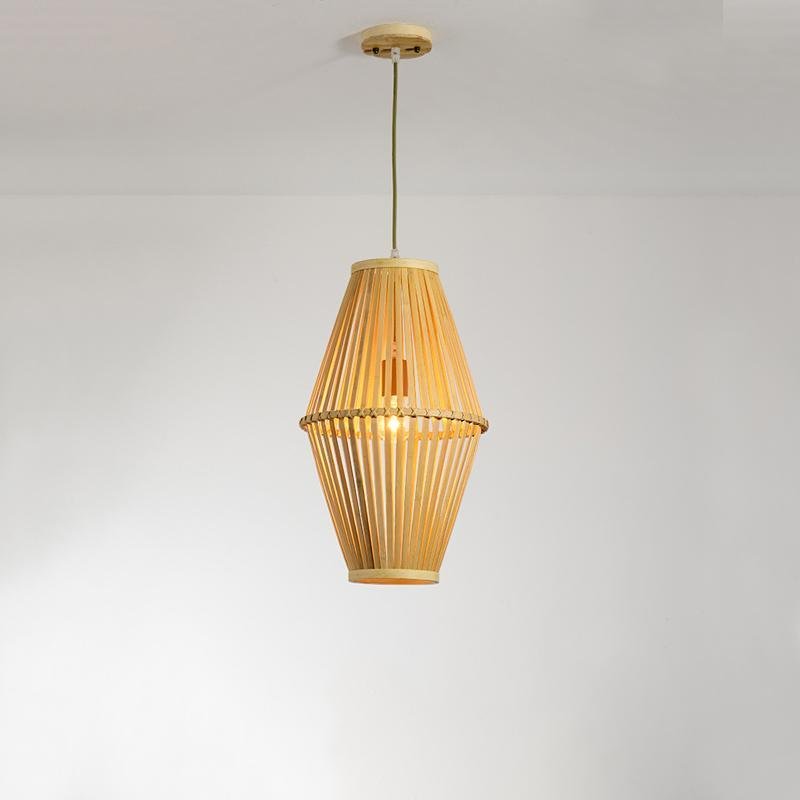 Circular Diamond Open Farmhouse Bamboo Pendant Lights