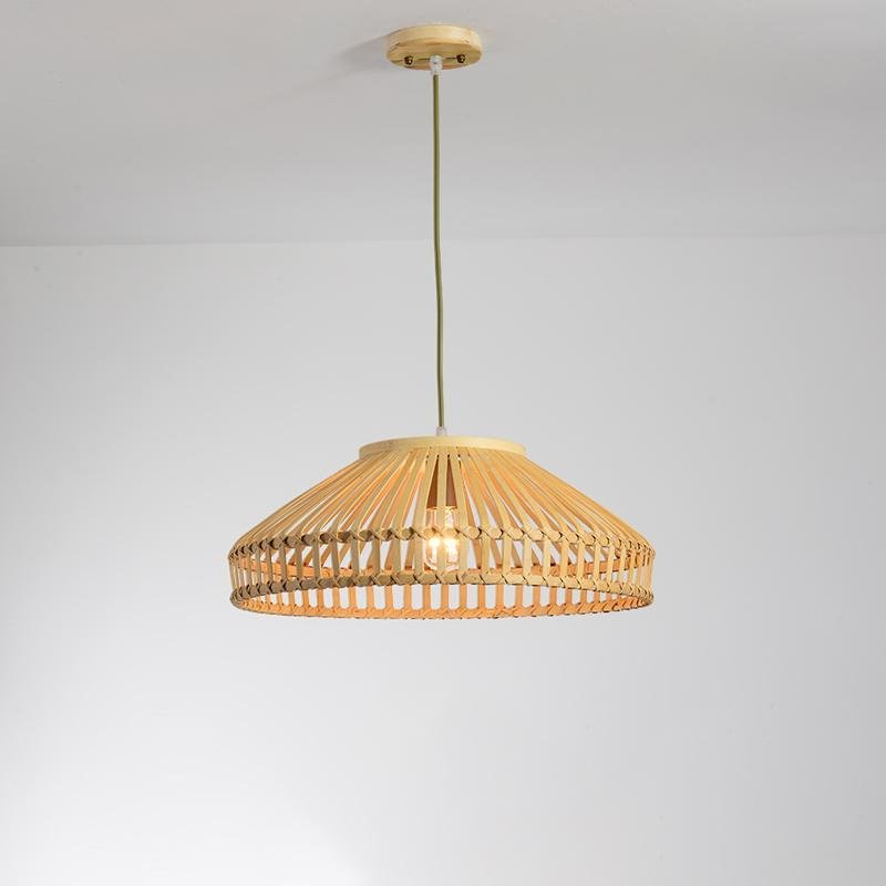 Circular Diamond Open Farmhouse Bamboo Pendant Lights