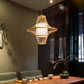 Two Cone Burlywood Bamboo Pendant Light - Farmhouse Style Lighting