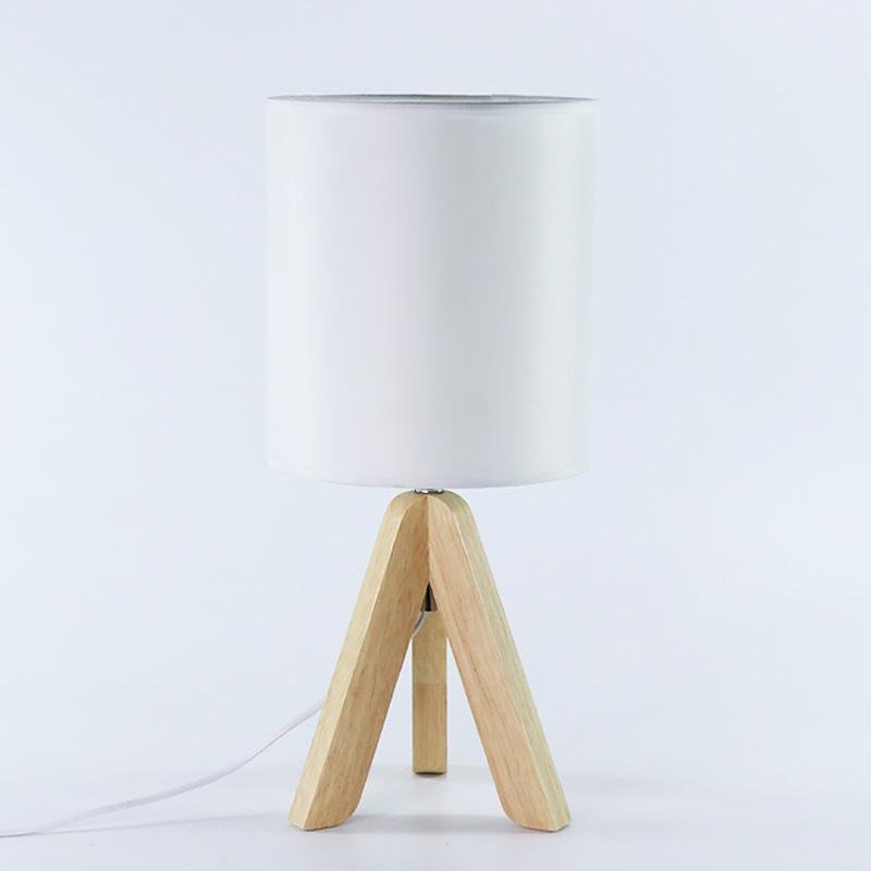 15 Inch Modern Wood Tripod Table Lamp - Stylish Lighting for Home Decor