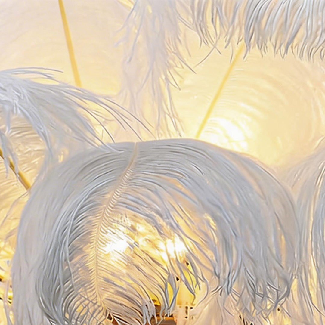 Nordic Feather Semi Flush Mount Ceiling Light - Elegant Indoor Lighting
