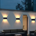 Rectangular Waterproof Solar Wall Lamp - Modern Up and Down LED Light