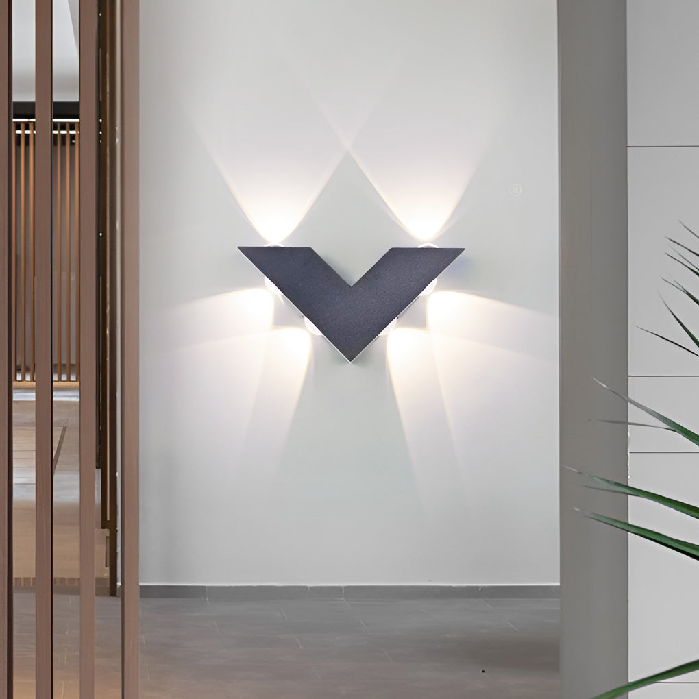 V-Shaped Waterproof LED Outdoor Wall Washer Light - Modern Black Design