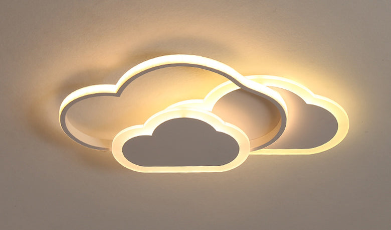 Creative Cloud LED Flush Mount Ceiling Light - Cartoon Design, Modern Lighting, Energy Efficient, Stylish Home Decor, Bright Illumination, Kid's Room Fixture, Unique Ceiling Light