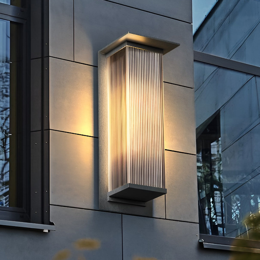 Rectangular Waterproof LED Solar Wall Sconce Lighting - 3W Modern Outdoor Fixture