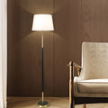 Vintage Wrought Iron Floor Lamp with Fabric Shade - Country Style Lighting