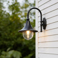 Outdoor Black Wall Light - Retro Trumpet-Shaped Fixture