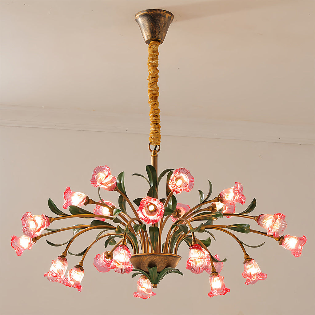 Vintage Floral Chandelier Rustic Branch Ceiling Light