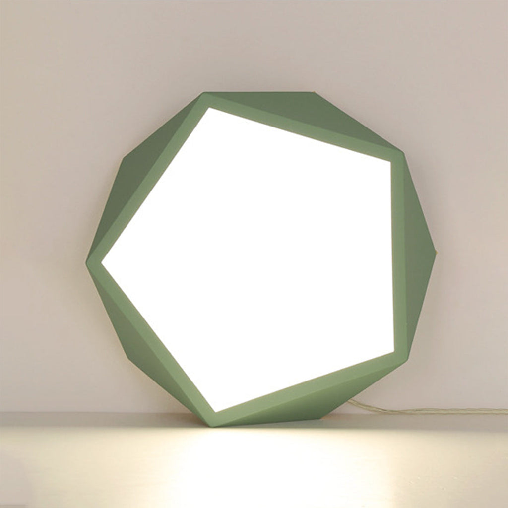 Colorful Flush Mount Ceiling Light - Nordic Geometric Wooden Lamp