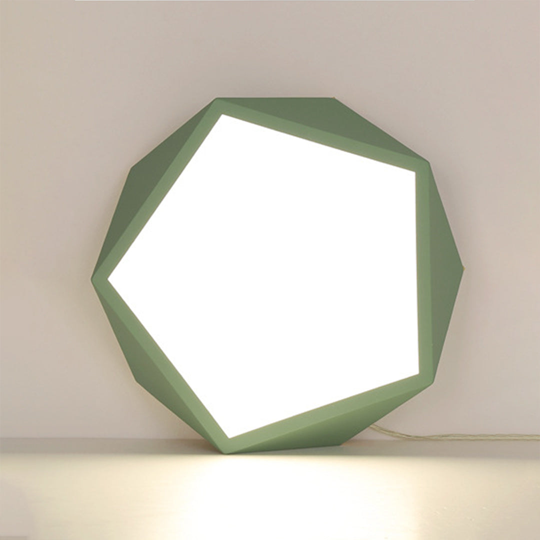 Colorful Flush Mount Ceiling Light - Nordic Geometric Wooden Lamp