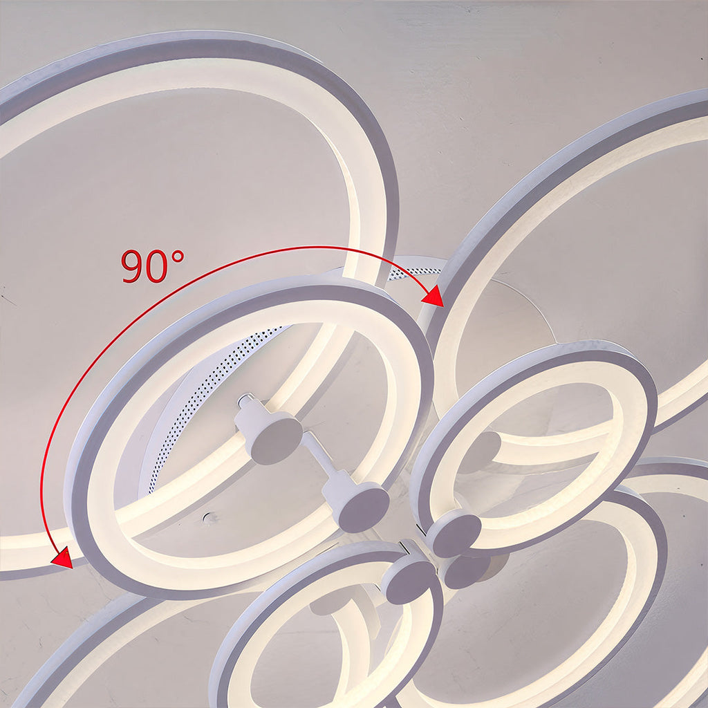 Elegant Overlapping Rings Ceiling Light - Unique Multi Ring LED Lamp