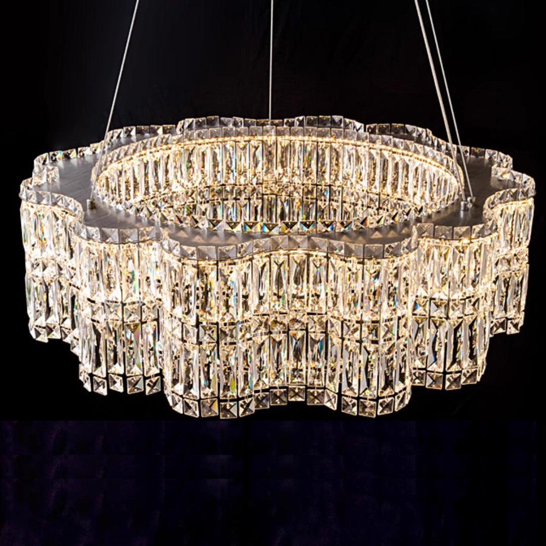 LED Crystal Chandelier Modern Elegant Lighting Minimalist Design