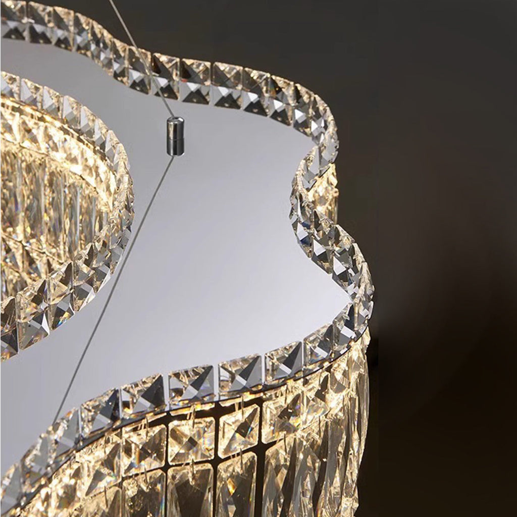 LED Crystal Chandelier Modern Elegant Lighting Minimalist Design
