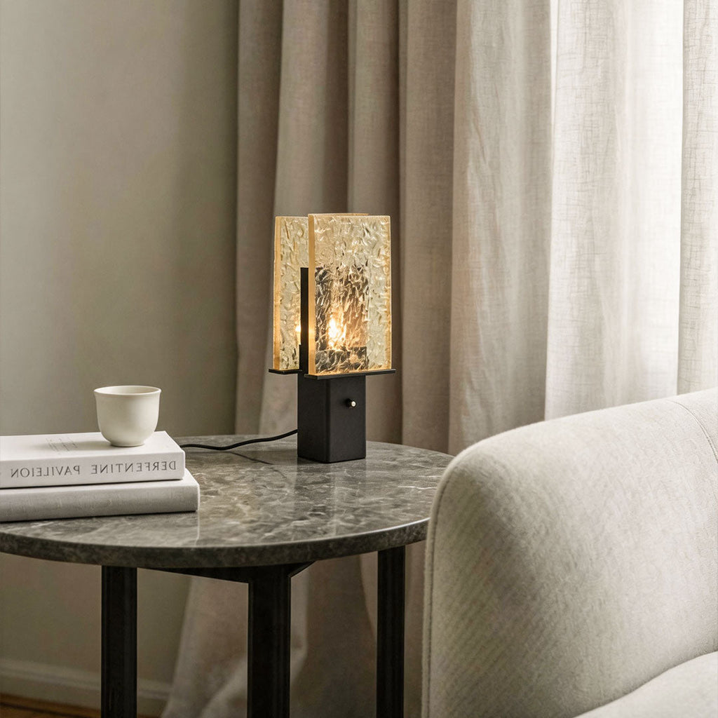 Black Wood Table Lamp - Modern Luxury Minimalist Bedside Light for Elegant Home Decor