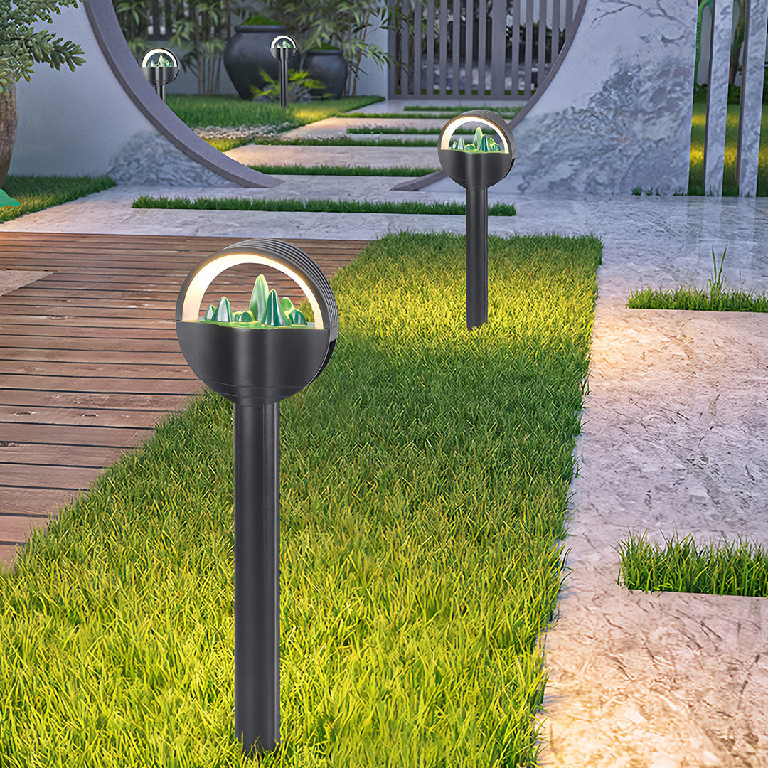 Modern Frosted Globe Waterproof Garden Pathway Light – Stylish Outdoor Illumination for Pathways and Landscapes