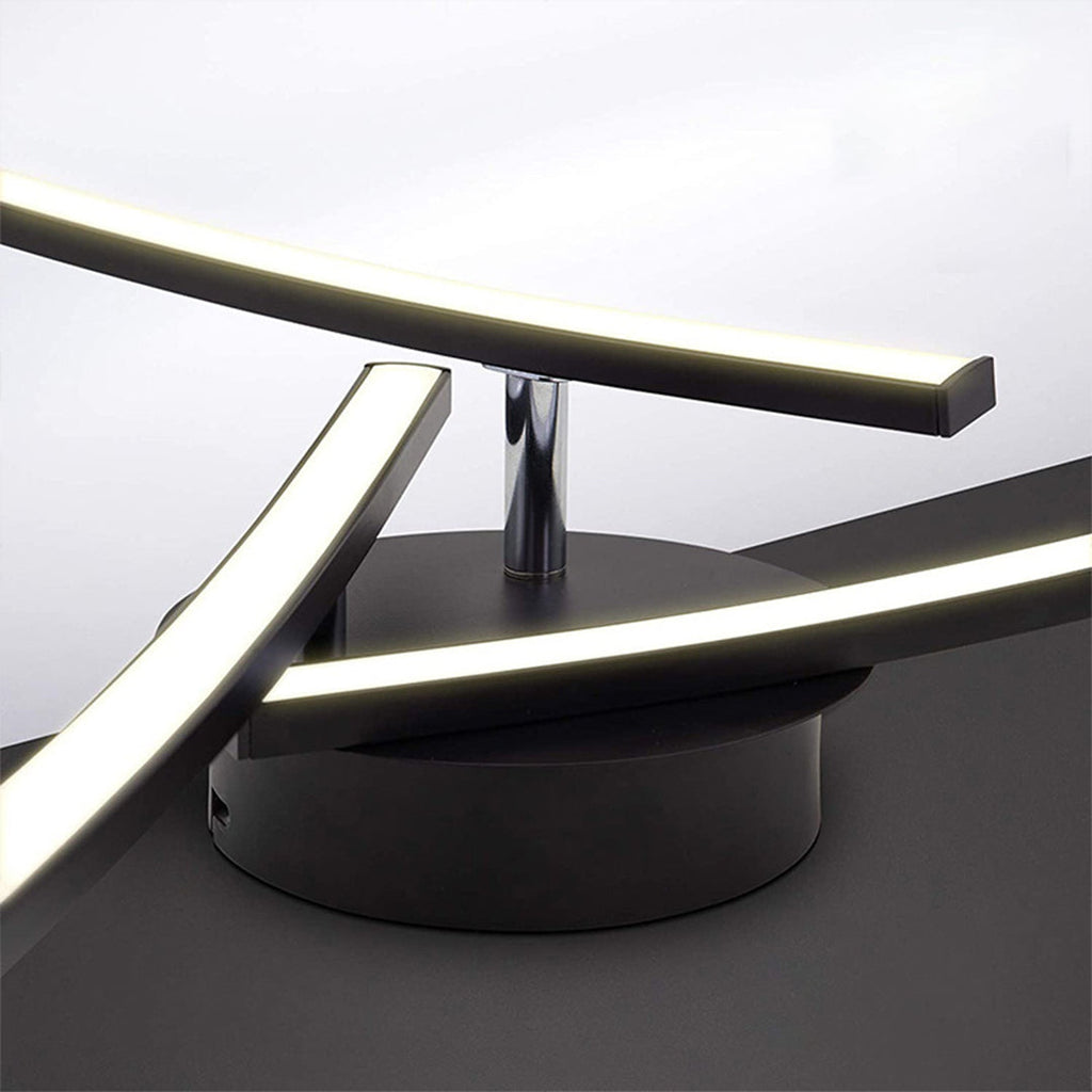 Modern Three-Arc Rotating Semi Flush Mount Ceiling Light