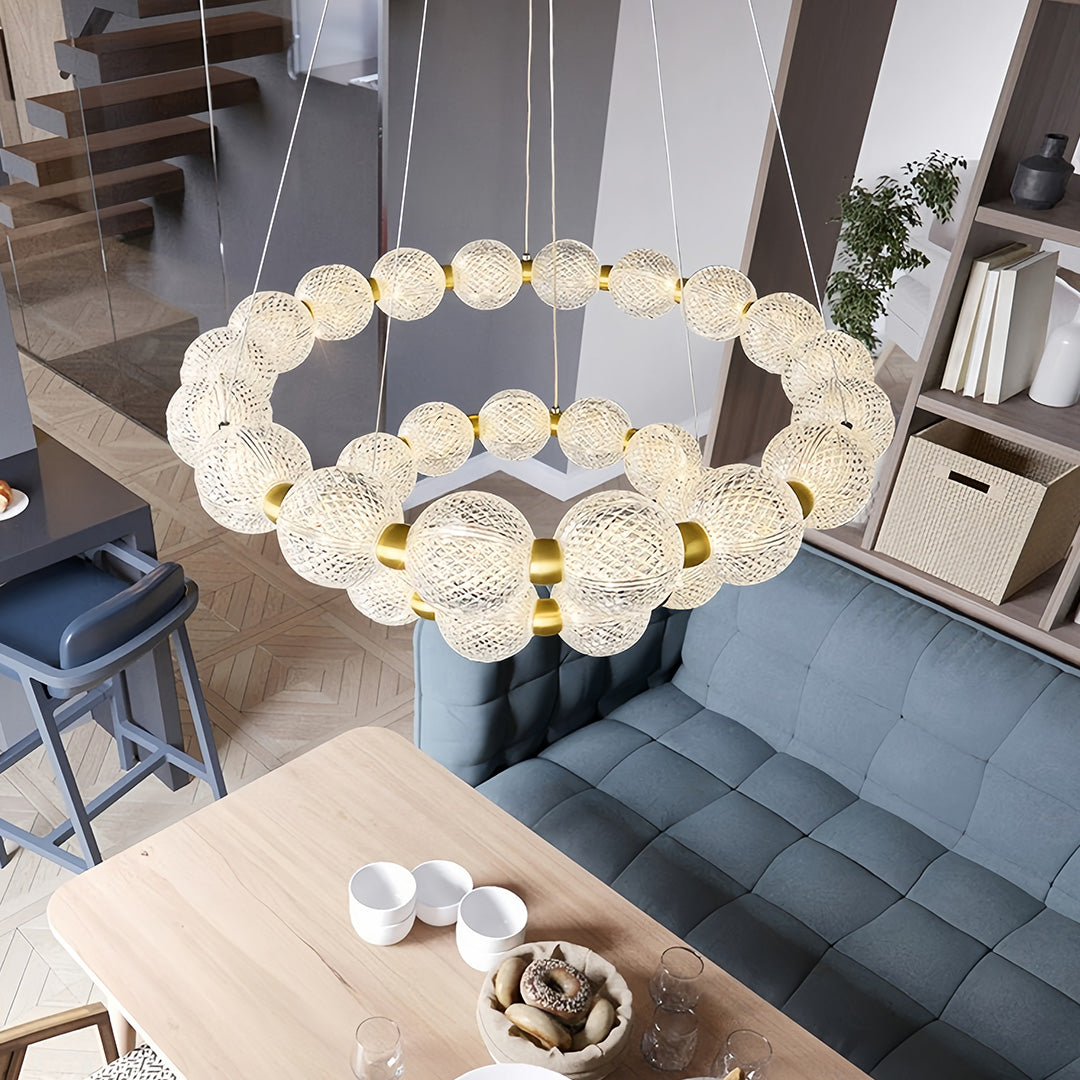 Minimalist Glass Shade Chandelier Luxury Island Light