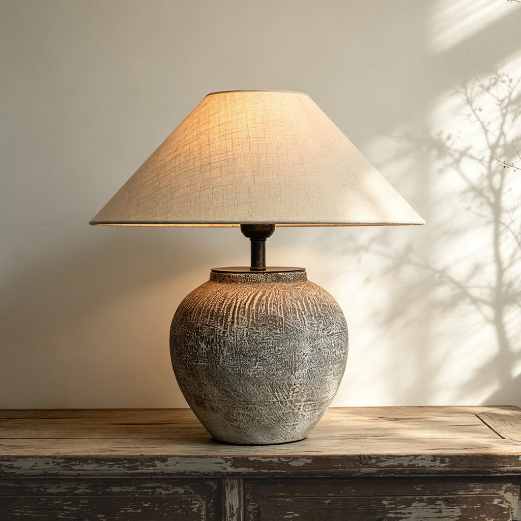 Ceramic Wabi-Sabi Table Lamp - Stylish Bedside Light Decor