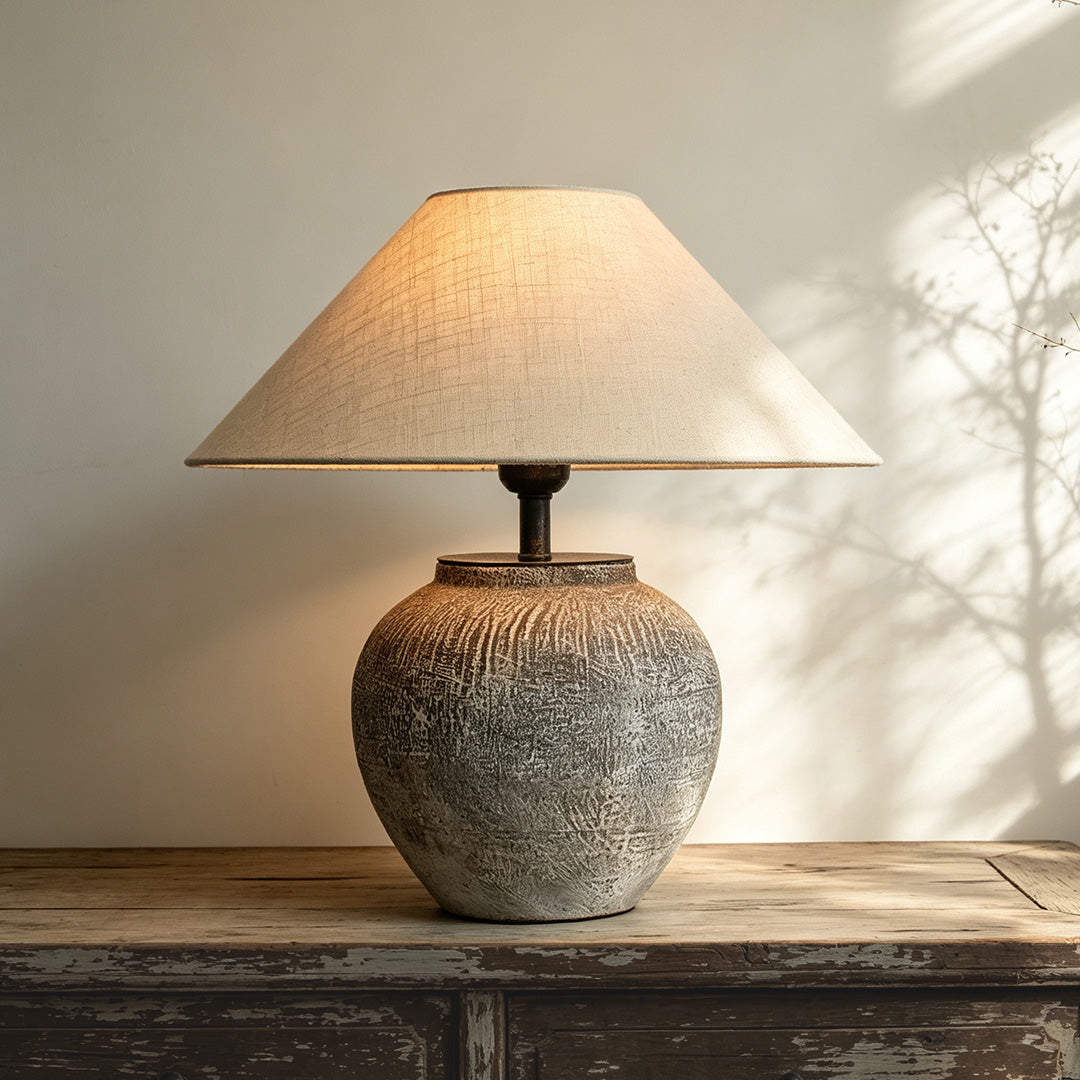 Ceramic Wabi-Sabi Table Lamp - Stylish Bedside Light Decor