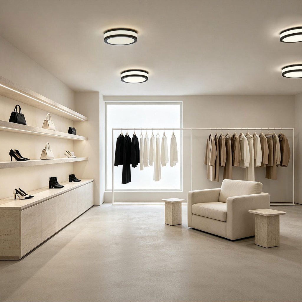 Black Flush Mount Light Modern Minimalist Metal Ceiling Fixture