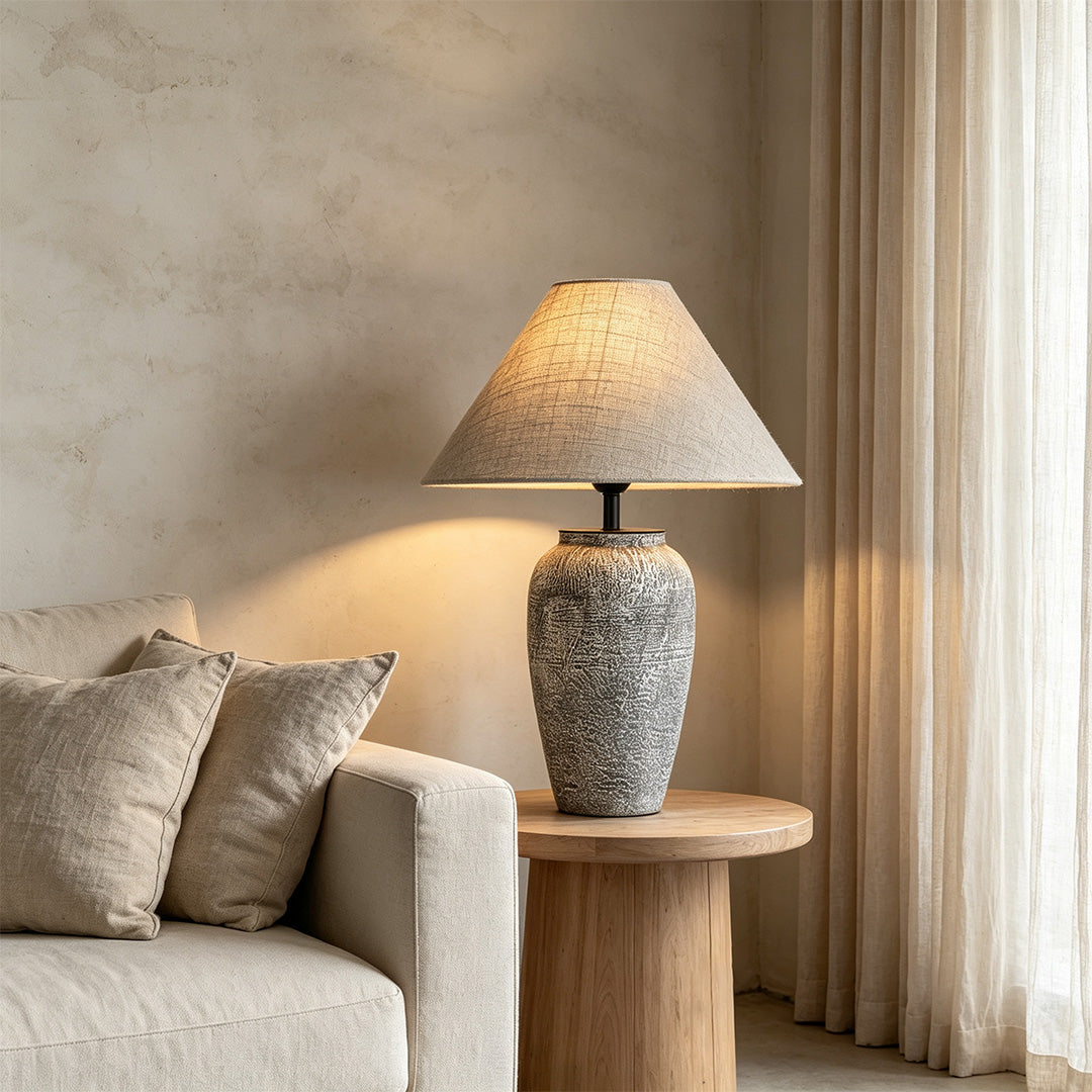 Ceramic Wabi-Sabi Table Lamp - Stylish Bedside Light Decor