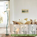 French Country Flower Floor Lamp - Green Artistic Iron Design