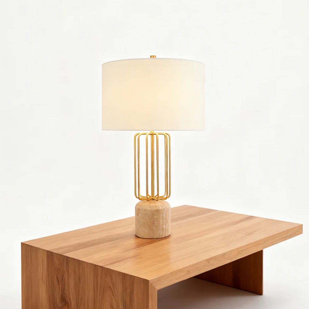 Geometric Metal Cage LED Table Lamp - Nordic Style Eye-Care Light