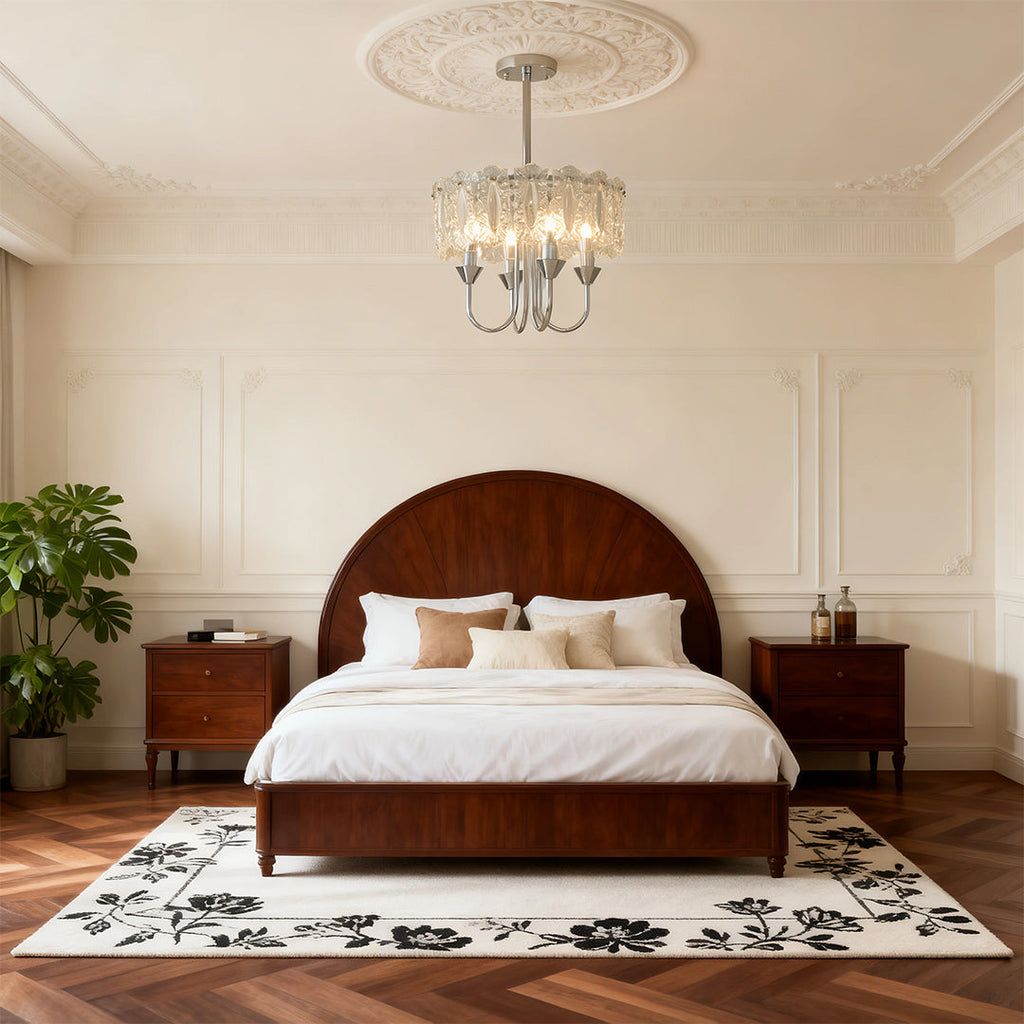 French Iron Chandelier Chrome Ceiling Light - Chic Metal Island Fixture