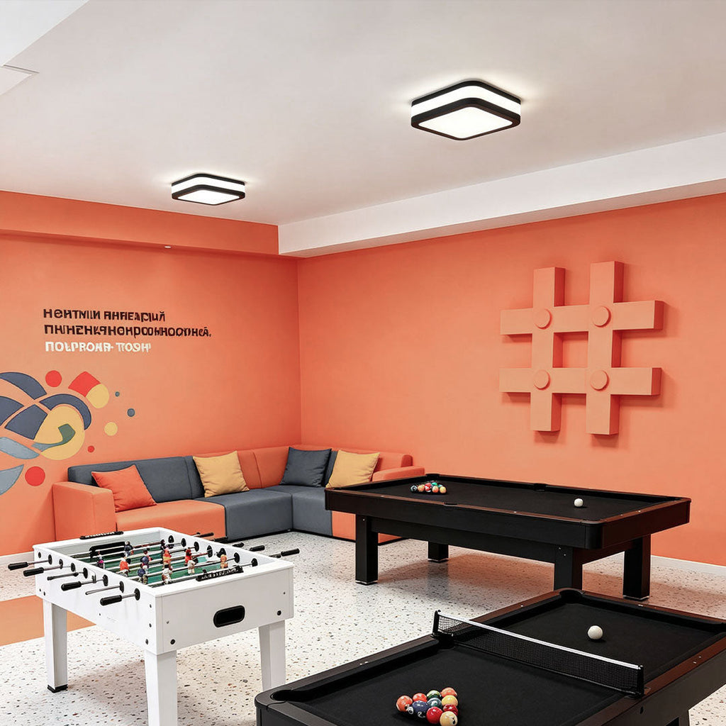 Black Flush Mount Light Modern Minimalist Metal Ceiling Fixture