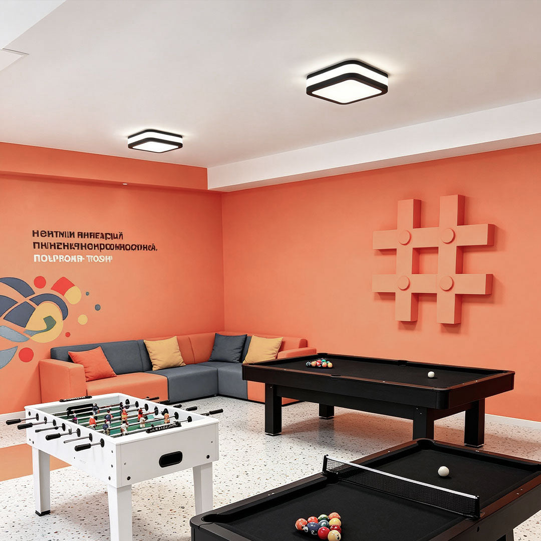 Black Flush Mount Light Modern Minimalist Metal Ceiling Fixture