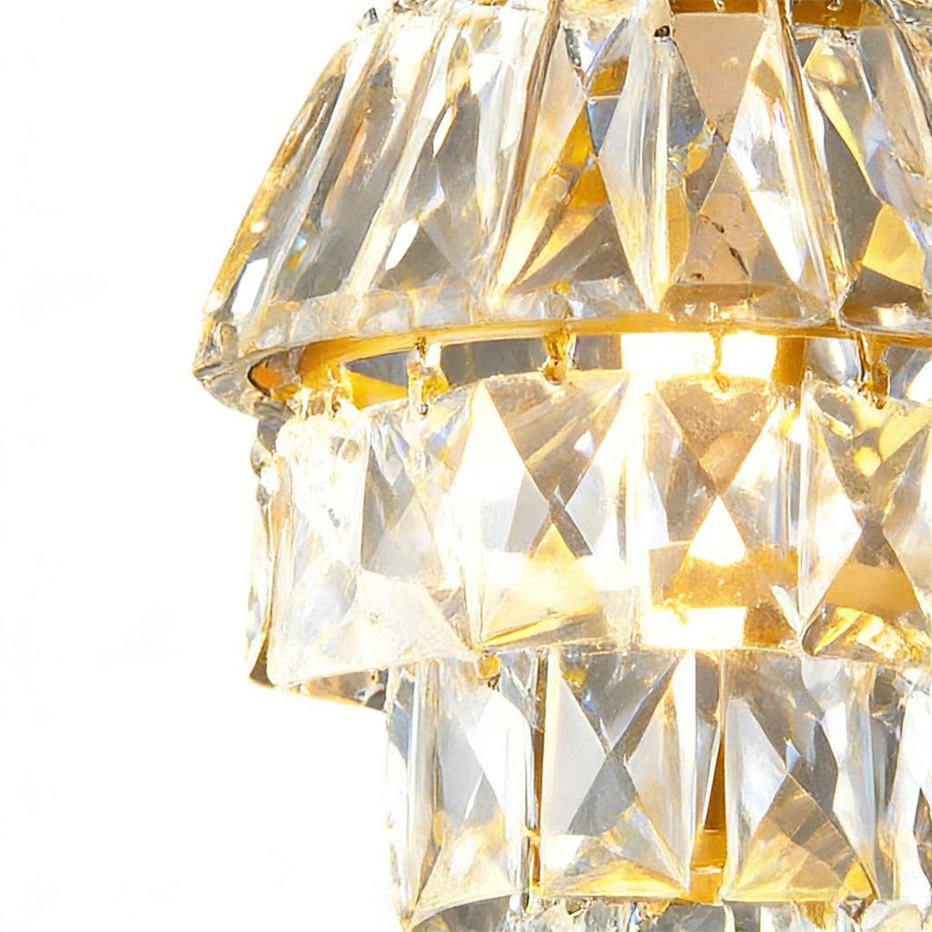Mini Crystal Pendant Light - Modern Metal Ceiling Fixture, Contemporary Design, Elegant Hanging Light, Stylish Home Decor, Ideal for Dining Room & Kitchen