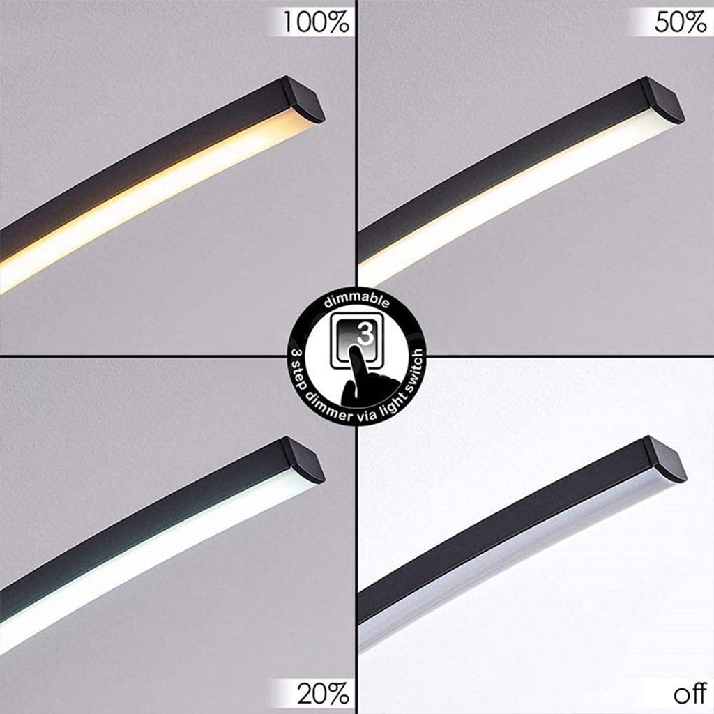 Modern Three-Arc Rotating Semi Flush Mount Ceiling Light