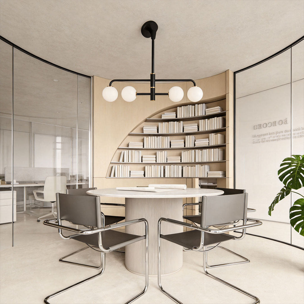 Black Semi Flush Mount Light for Sloped Ceilings - Minimalist Design
