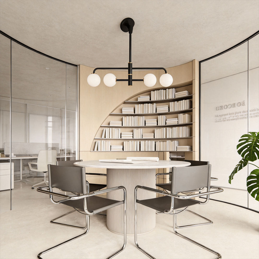 Black Semi Flush Mount Light for Sloped Ceilings - Minimalist Design
