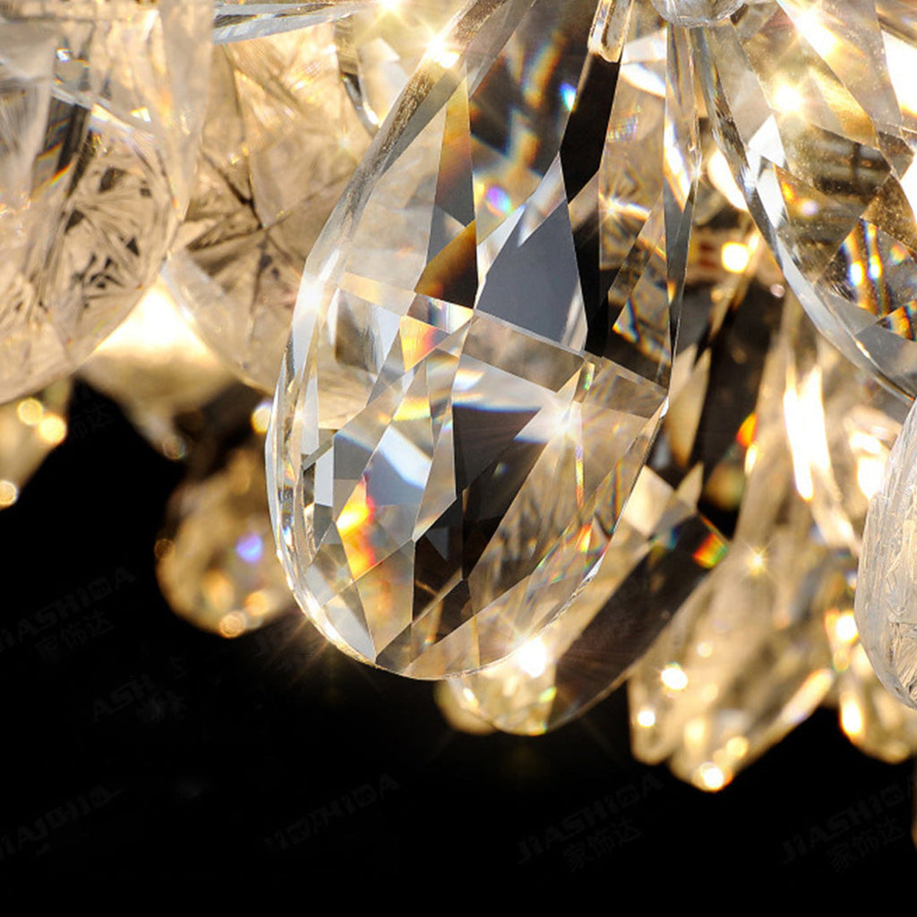French Flower Crystal Chandelier - Elegant Dining Room Light Fixture