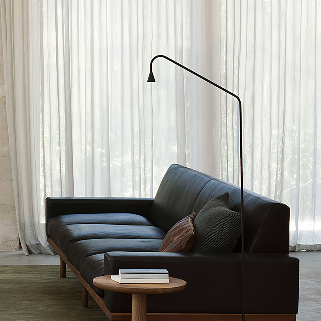 Black and Gold LED Minimalist Floor Lamp - Modern Reading Light