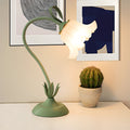 Floral Vintage Green Twistable White Glass Table Lamp - DIY French Design