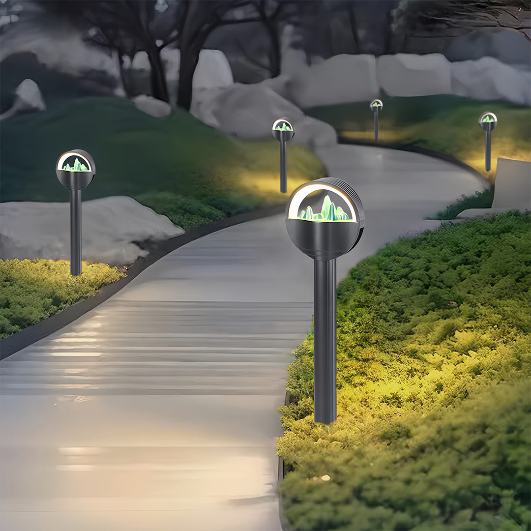 Modern Frosted Globe Waterproof Garden Pathway Light – Stylish Outdoor Illumination for Pathways and Landscapes