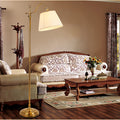 Vintage Copper Floor Lamp Adjustable Arch with Fabric Shade