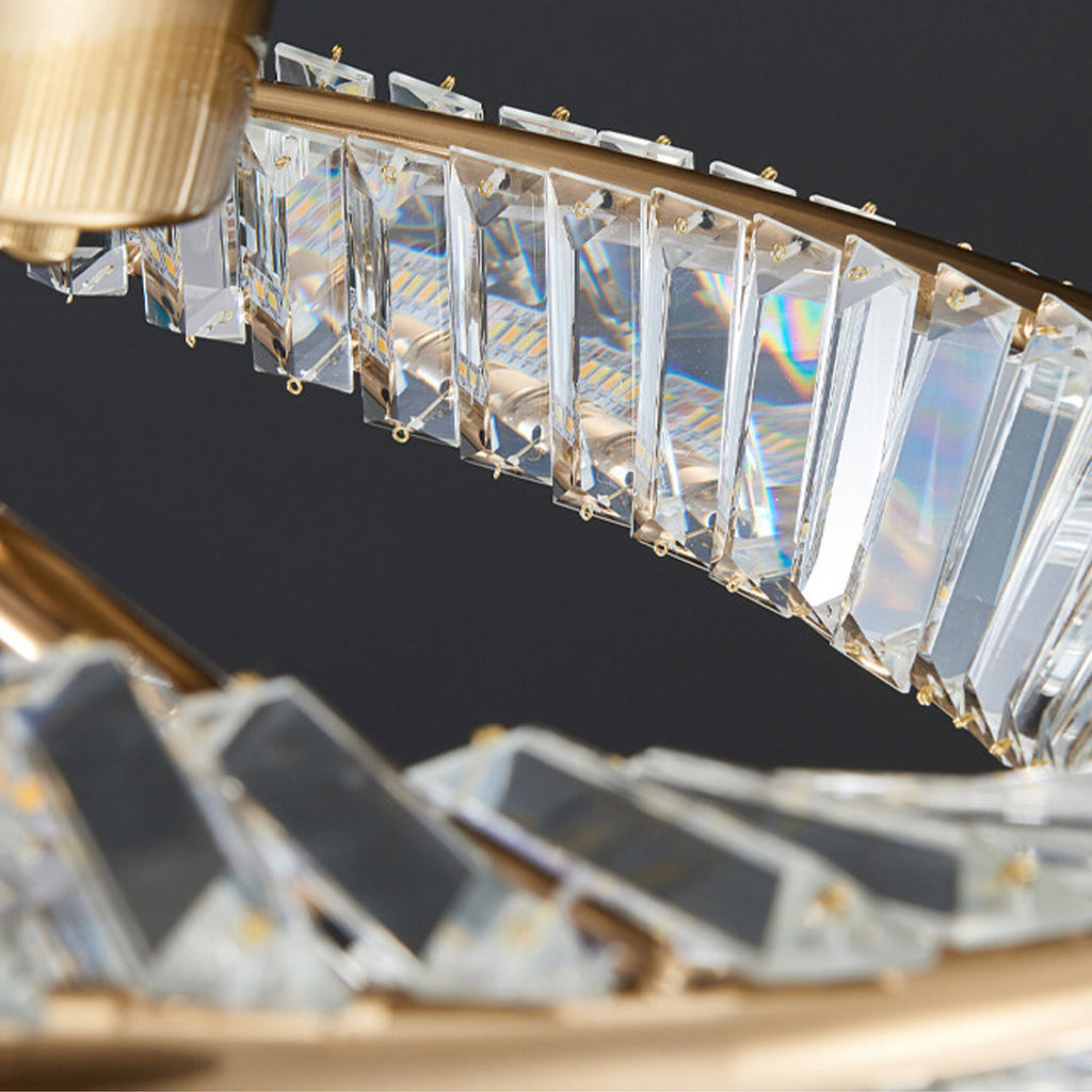 Luxury Gold Mobius Crystal Flush Mount Light Fixture