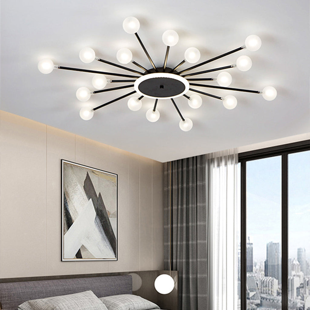 Glass Flush Mount Light - Minimalist Sputnik Luxury Ceiling Fixture
