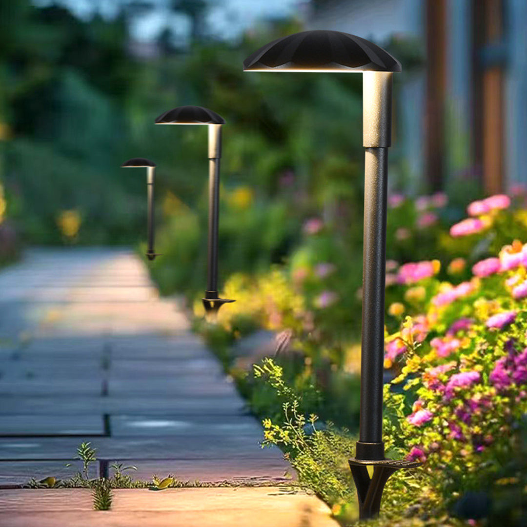 LED Outdoor Stake Lights - Stylish Waterproof Ground Lamps for Minimalist Gardens