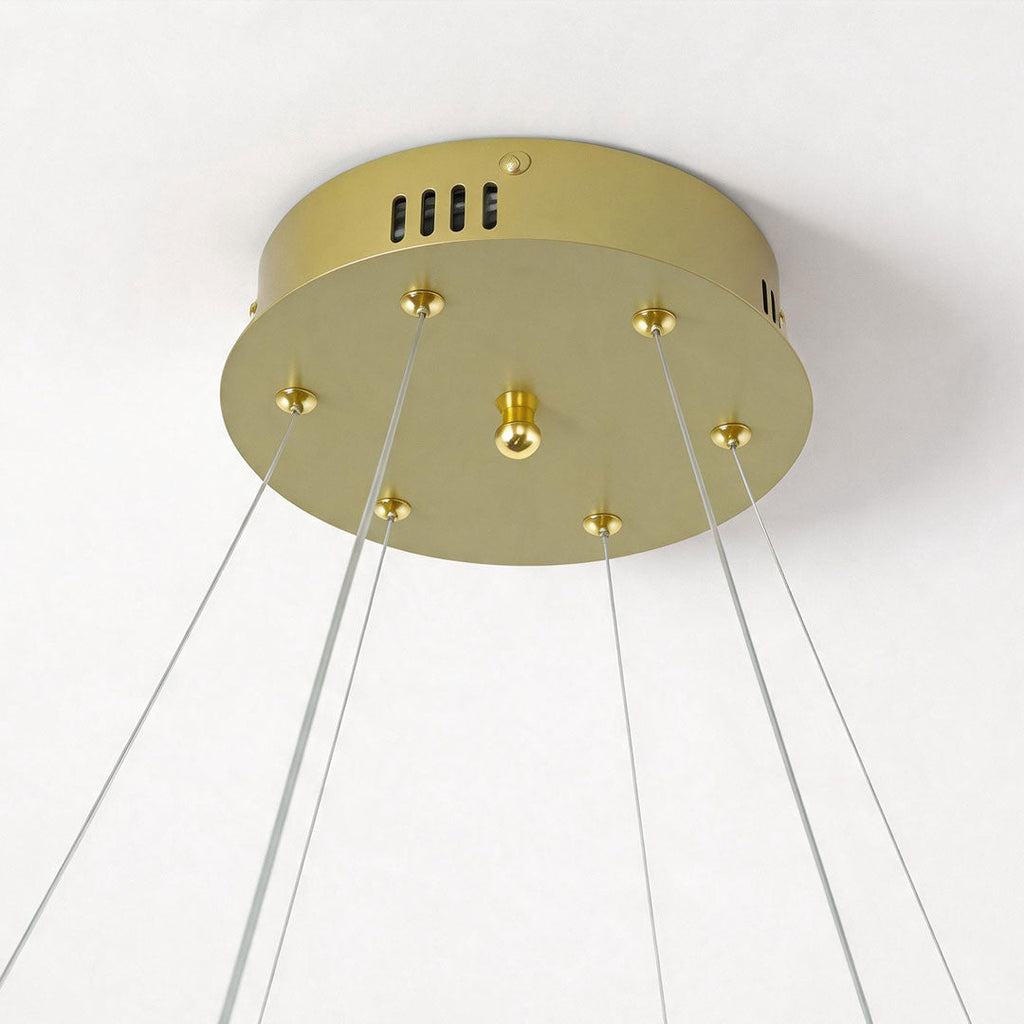 Modern Gold Geometric LED Chandelier - Dimmable Aluminum Design