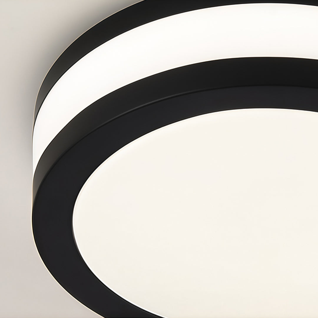 Black Flush Mount Light Modern Minimalist Metal Ceiling Fixture