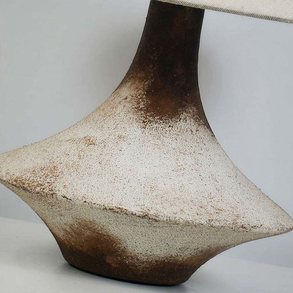 Gray Ceramic Wabi-Sabi Table Lamp - Stylish Bedside Accent Light