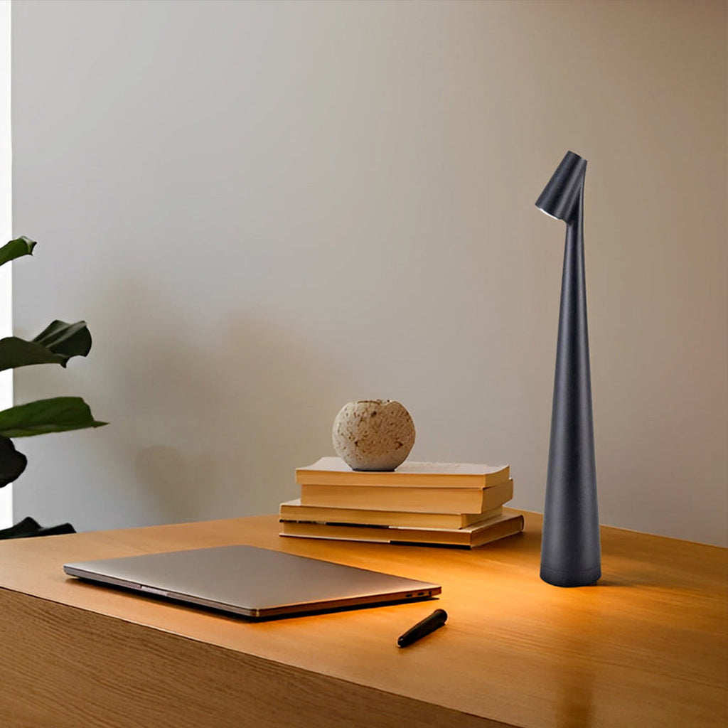 Cone Shaped Modern LED Dimmable Metal Table Lamp - Sleek Light Design