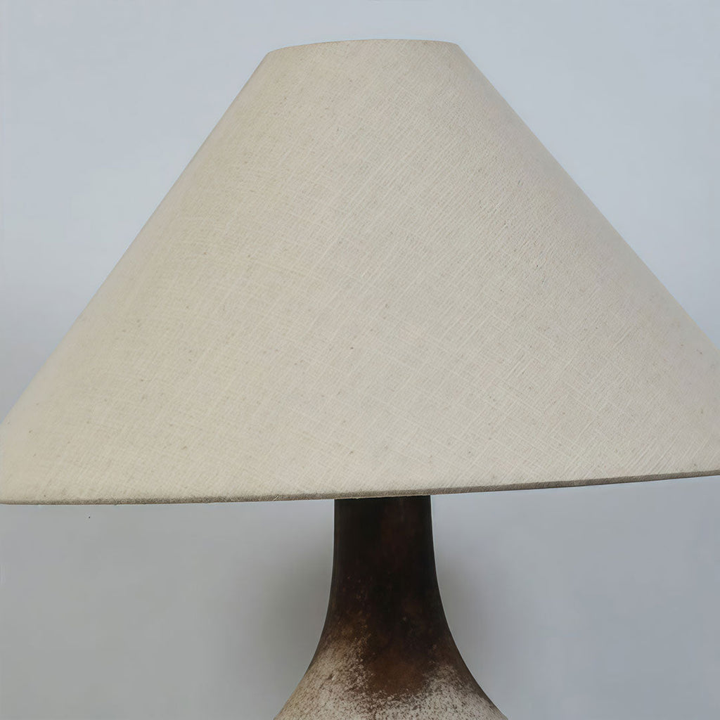 Gray Ceramic Wabi-Sabi Table Lamp - Stylish Bedside Accent Light